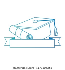 graduation hat with diploma