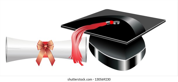 Graduation hat and Diploma