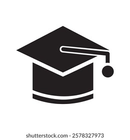 Graduation hat with diploma icon. Student hat with academic degree certificate vector illustration. College, school and university graduation ceremony concept isolated.