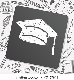 graduation hat doodle