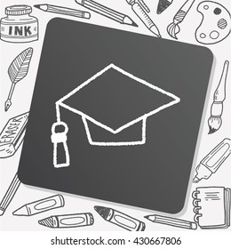 graduation hat doodle drawing