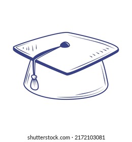 Graduation Hat Doodle Isolated Icon