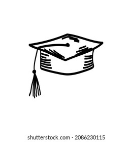 graduation hat doodle sketch vector design