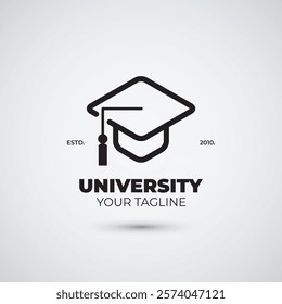 Graduation hat education and book logo design template