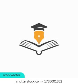 graduation hat or education icon illustration logo template