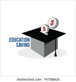 graduation hat education saving money logo