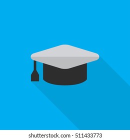 graduation hat flat icon illustration isolated vector sign symbol