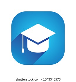 Graduation hat flat logo template vector icon design