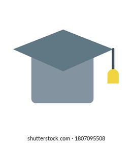 graduation hat flat style icon vector illustration design