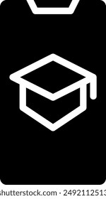 graduation hat glyph icon illustration vector