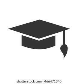 graduation hat graduate education  head university college school  vector graphic isolated and flat illustration