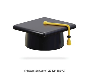 graduation hat icon 3d rendering