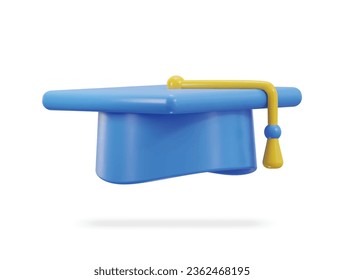 representación 3d del icono de sombrero de graduación