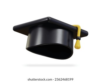 graduation hat icon 3d rendering