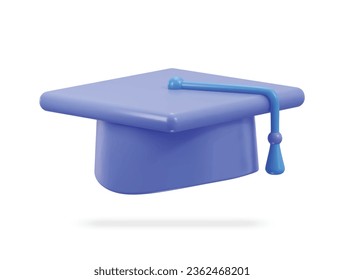 graduation hat icon 3d rendering