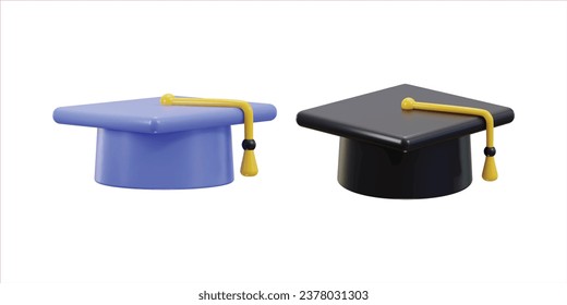 graduation hat icon 3d rendering