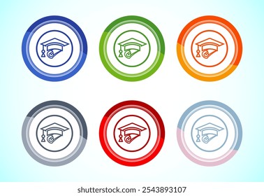 Graduation hat icon design, academic cap icon for apps and websites