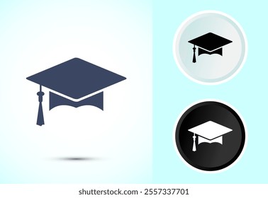 Graduation hat icon design, academic cap icon for apps and websites