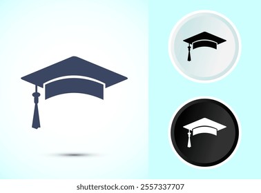 Graduation hat icon design, academic cap icon for apps and websites