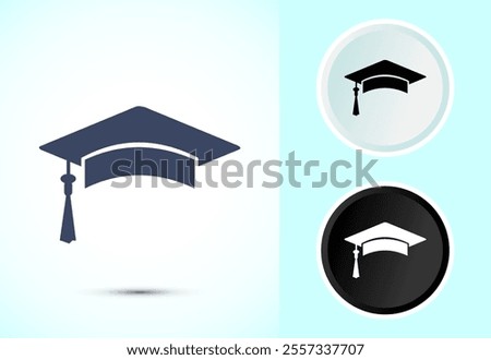 Graduation hat icon design, academic cap icon for apps and websites