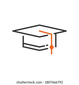 Graduation hat icon design on white background