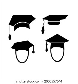 GRADUATION HAT icon design template illustration