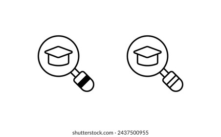 Graduierung Hut Icon Design mit weißem Hintergrund Stock Illustration