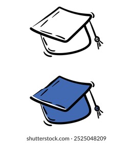 graduation hat icon doodle illustration