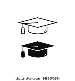 Graduation Hat icon. Education Academy logo. Graduate symbol. 
