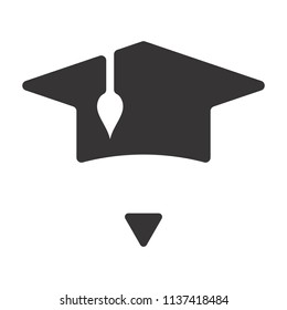 Graduation Hat icon. Education logo. Graduate symbol. Vector Eps 08.
