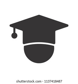 Graduation Hat icon. Education logo. Graduate symbol. Vector Eps 08.