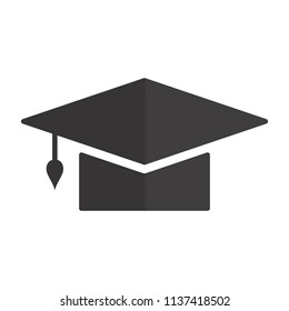 Graduation Hat icon. Education logo. Graduate symbol. Vector Eps 08.