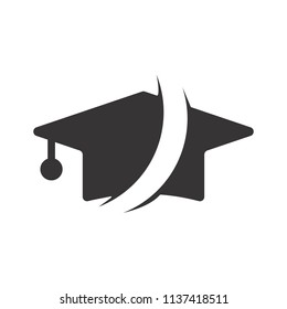 Graduation Hat icon. Education logo. Graduate symbol. Vector Eps 08.
