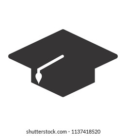 Graduation Hat icon. Education logo. Graduate symbol. Vector Eps 08.