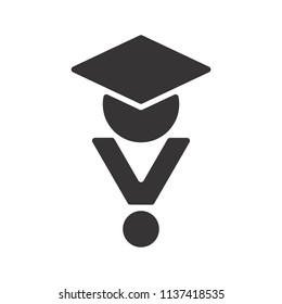 Graduation Hat icon. Education logo. Graduate symbol. Vector Eps 08.