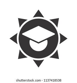 Graduation Hat icon. Education logo. Graduate symbol. Vector Eps 08.