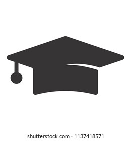 Graduation Hat icon. Education logo. Graduate symbol. Vector Eps 08.