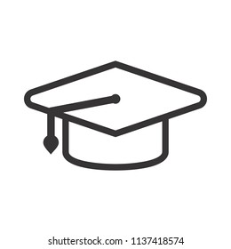 Graduation Hat Icon. Education Logo. Graduate Symbol. Vector Eps 08.