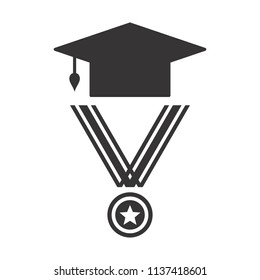 Graduation Hat icon. Education logo. Graduate symbol. Vector Eps 08.