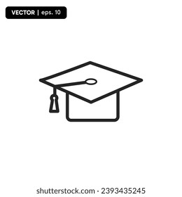 Graduation Hat icon. Education logo. Graduate symbol. Vector Eps 10.