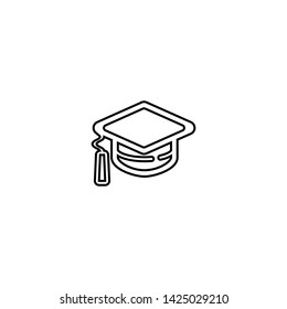Graduation hat icon. Education sign