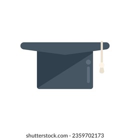 Graduation hat icon flat vector. Test exam. Mark sheet isolated