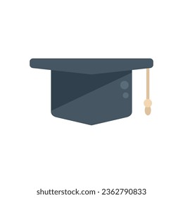 Graduation hat icon flat vector. Diploma graduation. Success master isolated