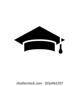 graduation hat icon of glyph design vector 