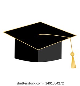 Graduation hat icon. Graduate cap isolated on white background. Vector illustration. Education concept