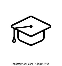 graduation hat icon for graphic and web design