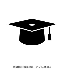 Graduation hat icon illustrated on background