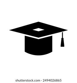 Graduation hat icon illustrated on background