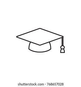 graduation hat icon illustration isolated vector sign symbol