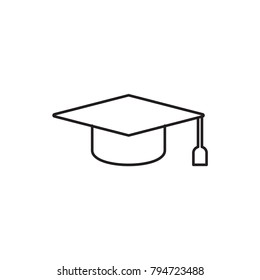 graduation hat icon illustration isolated vector sign symbol 